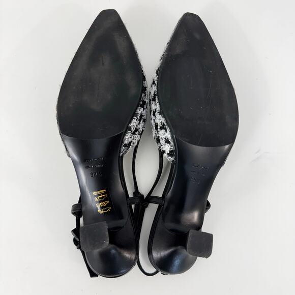 Roberto Festa Atena Slingback Pumps Embellished Buckle Houndstooth 39.5 (US9.5) - Picture 11 of 12